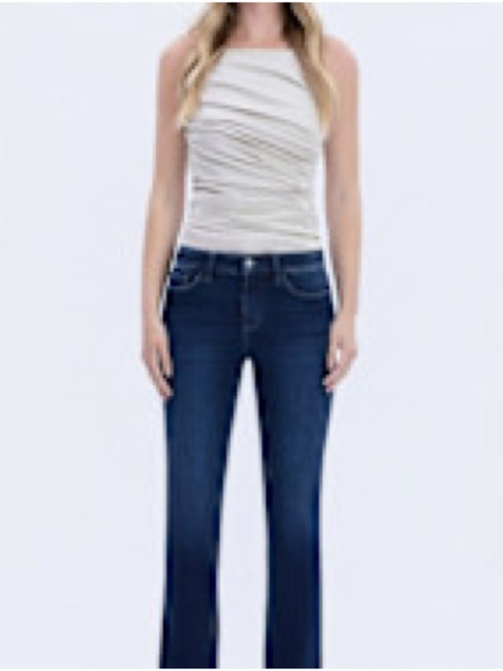Mid Rise Ankle Slim Denim Pants
